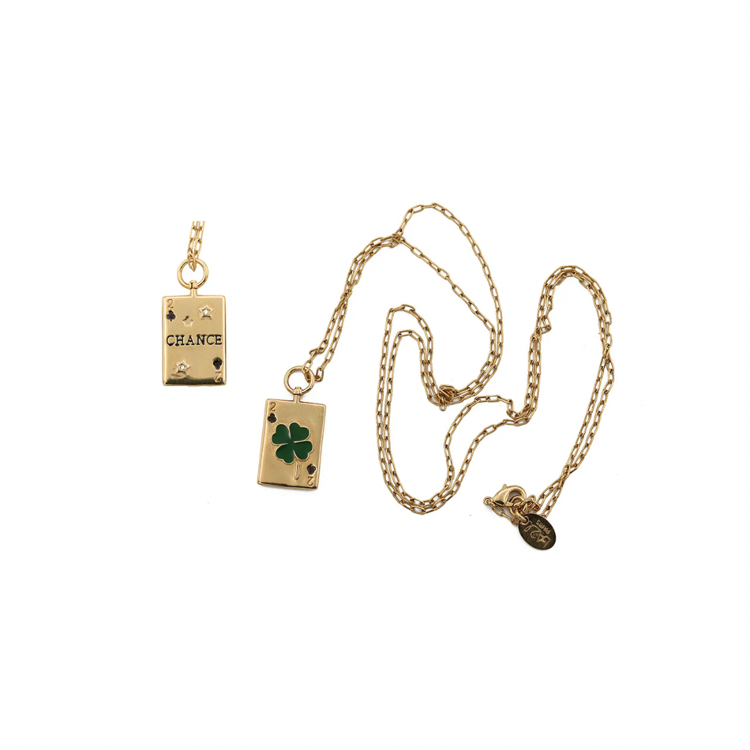 Колье Sacha карта Клевер CHANCE "Удача"