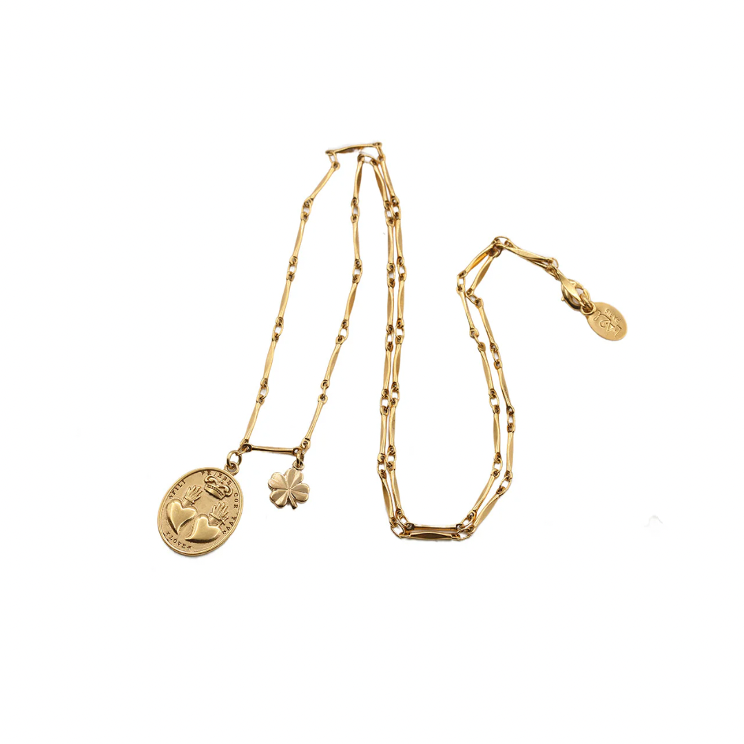 Колье Sacha с подвеской сердца и клевер