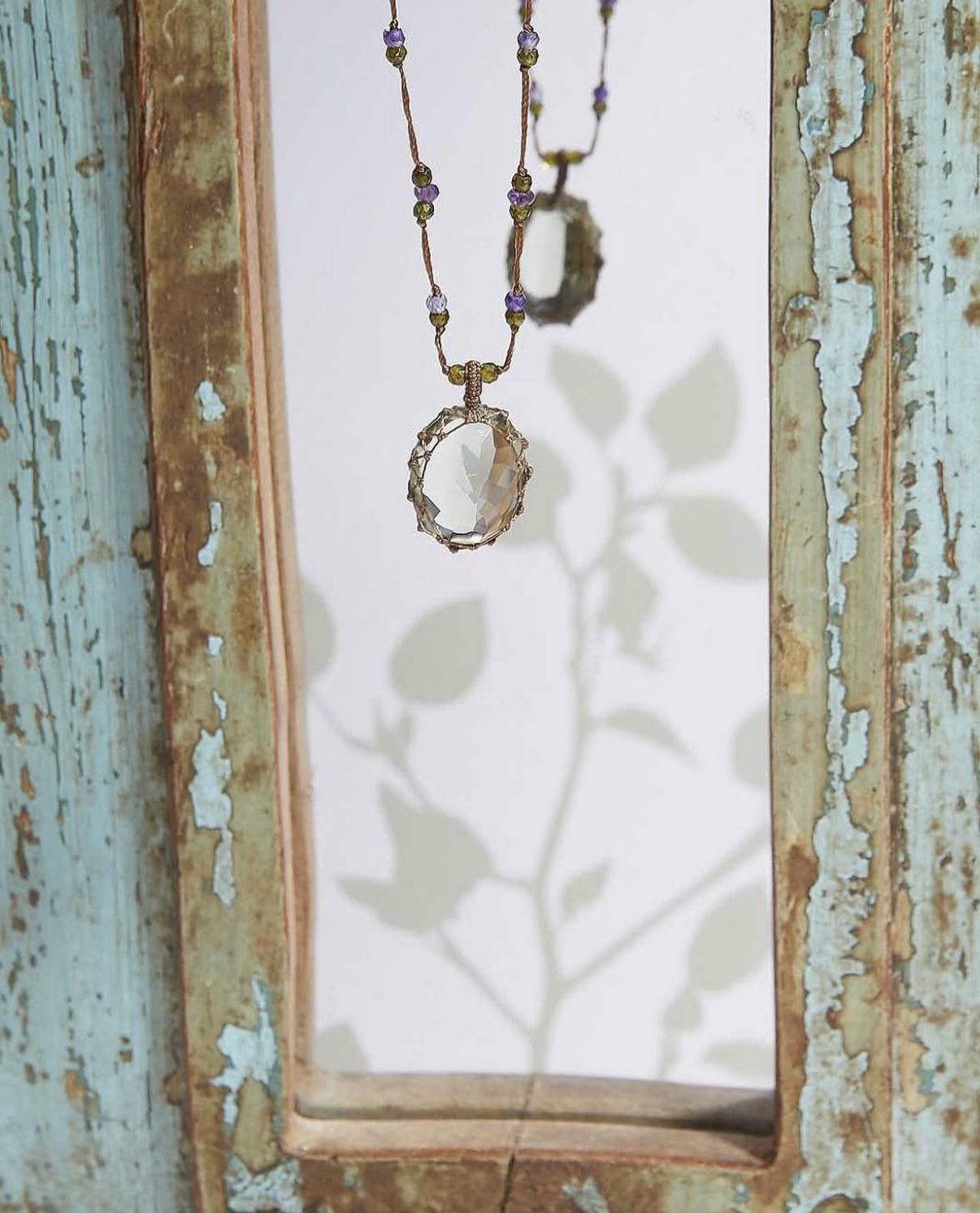 Тибетское колье Прозрачный кристалл кварц