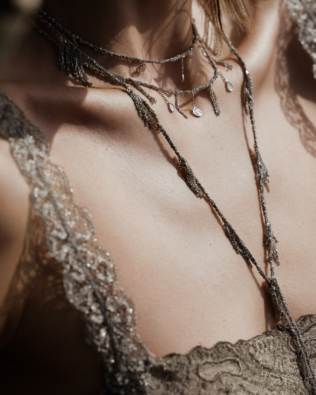 Лариат с бахромой GOLD RUTHENIUM